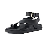 CUSHIONAIRE Women's Entry ankle wrap footbed sandal with +Comfort, Wide Widths Available