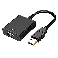USB to HDMI Adapter for Monitor Windows 11/10 / 8, HDMI to USB Adapter for Laptop Mac MacBook pro, USB 3.0 & 2.0 External Graphics Card Converter Cable for Desktop PC TV