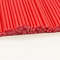 150mm x 4.5mm Red Plastic Lollipop Sticks - (8 Pk) 200 Pcs