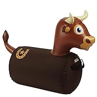 WADDLE Hip Hopper Inflatable Hopping Animal Bouncer Brown Bull, Ages 2 and Up, Supports Up to 85 Pounds