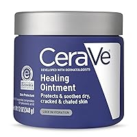 Healing Ointment | Moisturizing Petrolatum Skin Protectant for Dry Skin with Hyaluronic Acid and Ceramides | Lanolin Free & Fragrance Free | 12 Ounce