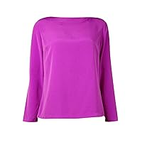 LAUREN RALPH LAUREN Crepe Bateau-Neck Shirt (10, Pink)
