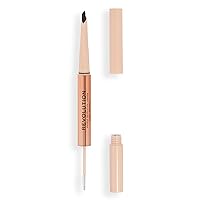 Makeup Revolution, Fluffy Brow Filter Duo, Brow Pencil & Eyebrow Gel, Available in 5 Shades, Dark Brown, 1pc