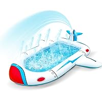 Splash Pad Splash Sprinkler Pool Outdoor Summer Water Play Toys Baby Wading Pool for Toddlers Kids (Plane)