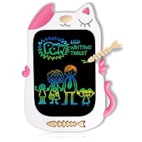 GJZZ LCD Drawing Doodle Board for 3-7 Year Old Girls Gifts,Writing and Learning Scribble Board for Little Kids - Pink White