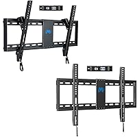 Mounting Dream Tilt TV Mount for 37-70 Inch TV MD2268-LK, Bundle with Flush Slim Low Profile Fixed TV Wall Mount MD2163-K