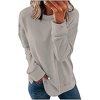 Fall Long Sleeve Shirts for Women O Neck Sweatshirts Casual Pullover Loose Sweater Tops Printed Blouse Trendy Shirt