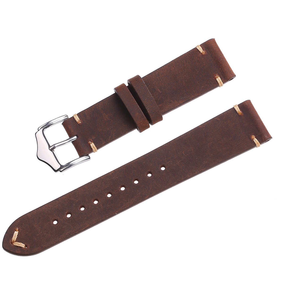EACHE Leather Watch Bands For Men Vintage Watch Straps For Women Crazy Horse/Oil Wax/Suede/Vegetable-Tanned Leather Replacement Watchband 18mm 19mm 20mm 22mm