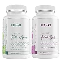 Bundle: Nature's Sustenance Daily Fruits & Veggies (120 Capsules) + Beetroot Boost (180 Capsules) - Natural Energy Boost & Overall Wellness - US Made, Vegan-Friendly