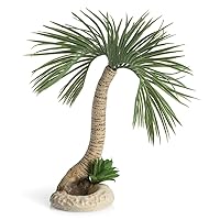 Large Palm Tree Sculpture, Ceramic Resin Centerpiece for Freshwater and Marine Aquariums