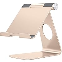 OMOTON Tablet Stand Holder Adjustable, T1 Desktop Aluminum Tablet Dock Cradle Compatible with iPad Air/Mini, iPad 10.2/9.7, iPad Pro 11/12.9, Samsung Tab and More, Gold