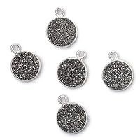 Silver Bezeled Platinum Drusy Coin Pendant