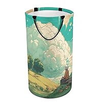 Large Laundry Hamper Sit And Watch The Sky Laundry Basket Collapsible Dirty Clothes Hamper Waterproof Lightweight Dirty Clothes Storage Basket for Bedroom Bathroom College Dorm