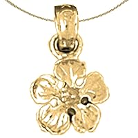 Jewels Obsession Silver Flower Necklace | 14K Yellow Gold-plated 925 Silver Five Pedal Buttercup Flower Pendant with 18