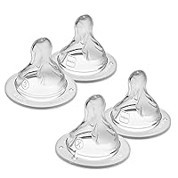 MAM Bottle Nipples Mixed Flow Pack - Fast Flow Nipple Level 3 and Extra Fast Flow Nipple Level 4, for Newborns and Older, SkinSoft Silicone Nipples for Baby Bottles, Fits All MAM Bottles, 4 Pack