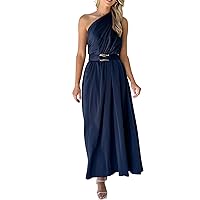 Off The Shoulder Sexy Maxi Dress for Women Elegant Formal Sleeveless Ruched Flowy Long Dress Trendy Floral Dress