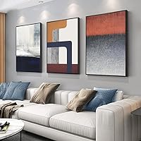 FCHUI Framed Canvas Wall Art Set, Minimalism Abstract Oil Painting Photo Modern Posters Prints Ready to Decor Hanging Living Room Bedroom Bathroom Office Home Wall Decor