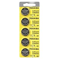 Toshiba CR2032 3 Volt Lithium Coin Battery (5 Batteries)
