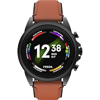 Fossil Men's GEN 6 Touchscreen Smartwatch with Speaker, Heart Rate, NFC, and Smartphone Notifications, Brown, Strap