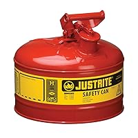 Justrite 2 Gallon Galvanized Steel Type I Safety Can with Funnel, Green, 7120410