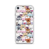 iPhone SE Case Kawaii Cat Clear Cute & Funny Cat Pattern Bumper Protective Case for Apple iPhone SE 2021 Gel Flexible TPU Silicone Shockproof Pet Kitty Cats Cover