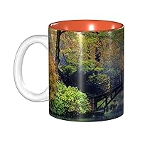 Trees Landscape Print Ceramic Coffee Mugs Tea Cup 11.5 Oz Handmade Cup Camper Mug For Men Women