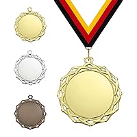 Pack 20 x 50mm Junior Sports Bronze Medals with Red White and Blue Ribbons Kids 