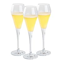 Bev Tek 7 Ounce Champagne Flutes, 6 Heavy-Duty Sparkling Champagne Flutes - Dishwashable, Shatterproof, Clear PC Plastic Mimosa Glasses, For All Kinds Of Beverages