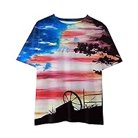US Independence Day T Shirts Summer Toddler Kids Shirt Fourth of July Sunset Printed Tees Boys Tees