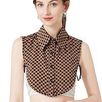 Detachable Half Shirt Blouse Fake Doll Collar False Collar Plaid Cotton Design for Women Girls
