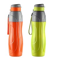 Cello Puro Sports Plastic Water Bottle Set, 900ml, Set of 2, Assorted