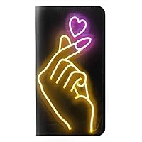 RW3512 Cute Mini Heart Neon Graphic PU Leather Flip Case Cover for iPhone 7, iPhone 8, iPhone SE (2020)