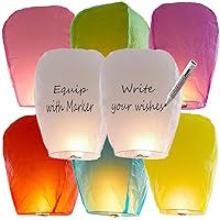 Lanterns to Release in Heaven for 20-Color, Chinese Lanterns Easy to Use, Paper Lantern are Biodegradable, Chinese Lantern were The Highlight of Party! Wish Lanterns for Memory of Family.
