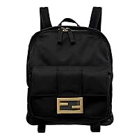 FENDI Baguette Logo Black Nylon Backpack 8BZ048