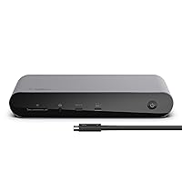Belkin Thunderbolt 4 Docking Station with 90W Power Delivery for MacBook & Windows - 8K/Dual 4K Display, Thunderbolt 4 Cable, HDMI, Ethernet, SD & Audio Ports, Gray