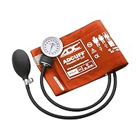 ADC Prosphyg 760 Pocket Aneroid Sphygmomanometer with Adcuff Nylon Blood Pressure Cuff, Adult, Orange