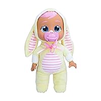 Cry Babies Tiny Cuddles Bunnies Sally - 9 inch Baby Doll, Cries Real Tears, Yellow Bunny Themed Pajamas