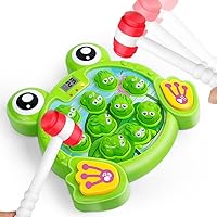 YEEBAY Whack A Frog Game with 2 Hammers, Toddler Early Developmental Learning Toy, Fun Birthday Gift for Kids Age 2+, Toys for 2 3 4 Year Old Boys Grils