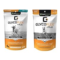 Glycoflex Plus Clinically Proven Hip & Joint Supplement for Dogs, 60 Chews & Glycoflex Plus Clinically Proven Dog Hip and Joint Supplement for Small Dogs, 60 Chews