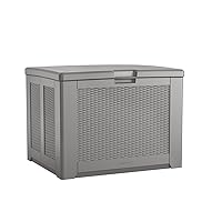Rubbermaid Medium Resin Outdoor Storage Deck Box (74 Gal), Weather Resistant, Gray, Deck Organization for Home/Backyard/Pool Chemicals/Toys/Garden Tools/Porch/Patio Cushions