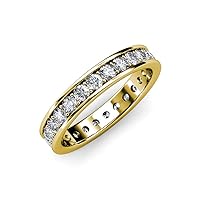 Round Lab Grown Diamond Women Channel Prong Set Eternity Ring Stackable 1.05 ctw-1.25 ctw 14K Gold
