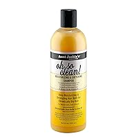 Aunt Jackie's Curls and Coils Oh So Clean Deep Moisturizing and Softening Hair Shampoo for Natural Curls, Coils and Waves, Enriched shea Butter, 12 oz