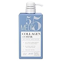 Medix 5.5 Collagen Cream Dry Skin Rescue Face & Body Skin Care Lotion Infused W/ Caviar, Peptides, & Aloe Vera. Anti Aging Moisturizer Lifts, Firms, & Tightens For Younger Looking Skin, 15 Fl Oz