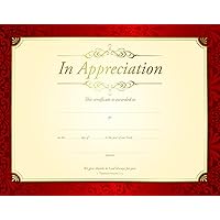Certificate - Appreciation - In Apprecication - Gold Foil Embossed Premium Stock (Pack Of 6)