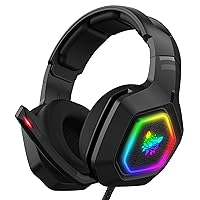 K10 RGB Gaming Headset Wired Headphones with Noise Cancelling Microphone for Computr & PC Jogres