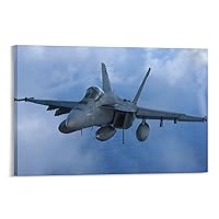 F-18 Super Hornet Fighter US Navy Aircraft Flight Creative Photography Pictures Military Aviation Ai Canvas Wall Art Prints for Wall Decor Room Decor Bedroom Decor Gifts 24x36inch(60x90cm) Frame-sty