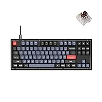Keychron V3 Wired Custom Mechanical Keyboard, TKL Tenkeyless QMK/VIA Programmable Macro with Hot-swappable Keychron K Pro Brown Switch Compatible with Mac Windows Linux (Frosted Black-Translucent)