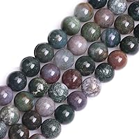 GEM-Inside Natural 12mm Indian Agate Gemstone Loose Beads Round Crystal Energy Stone Power for Jewelry Making 15''