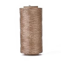 3 Rolls Waxed Leather Sewing Thread 284 Yards/roll 150D 0.8mm Flat Waxed Polyester Cord for Macrame, DIY Jewely Making, Handcraft or Leather Projects, Camel