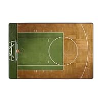 My Daily Basketball Court Area Rug 4 x 6 Feet, Living Room Bedroom Kitchen Decorative Unique Lightweight Printed Rugs Carpet